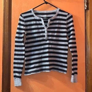 *3 for $25* FADED GLORY Black n Gray stripe crop Shirt size XL 14/16